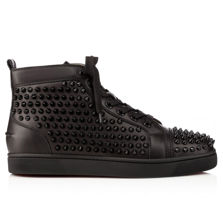 Christian Louboutin Louis Spikes Sneakers Calf leather and spikes Black ...